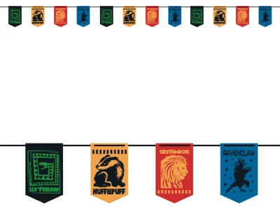 Produktbild von "Harry Potter Häuser" Papier Banner | 360 cm, KI-generiertes Bild