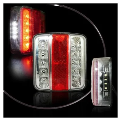 Produktbild von Universelle LED-Rückleuchte mit 4 Funktionen, 12 V, mit Leuchtmitteln, 106 x 197 mm. E‑Mark E4