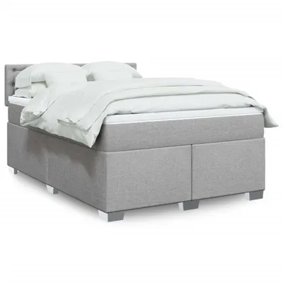 Produktbild von Hochwertig Boxspringbett mit Matratze Hellgrau 140x190 cm Stoff 3288197