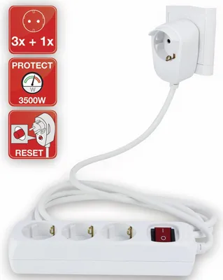 Produktbild von REV Steckdosenleiste 3+1-fach 5m + Schalter weiß