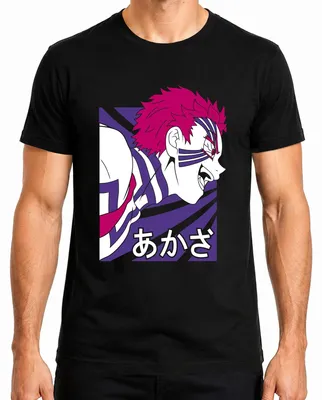 Productafbeelding van Akaza Demon Anime Manga T-shirt, zwart, heren, maat XL, Japan, Y2K streetwear, cadeau