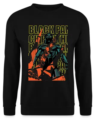 Produktbild von Spreadshirt Avengers Superheld Black Panther Uni Pullover, XL, Schwarz