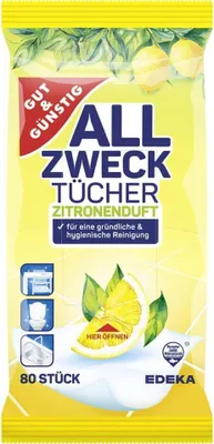 Produktbild von GUT& feuchte Allzweck-Reinigungstücher ZITRONENDUFT, 80 Tücher