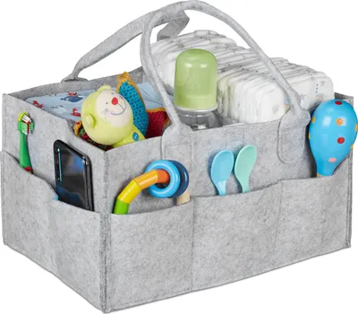 Zdjęcie produktu dla relaxdays 10033027_940 relaxdays Wickeltasche grau