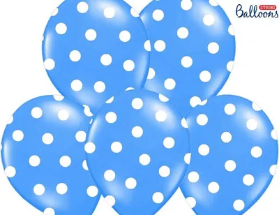 Produktbild von 6 blaue Luftballons Polka Dots 30cm