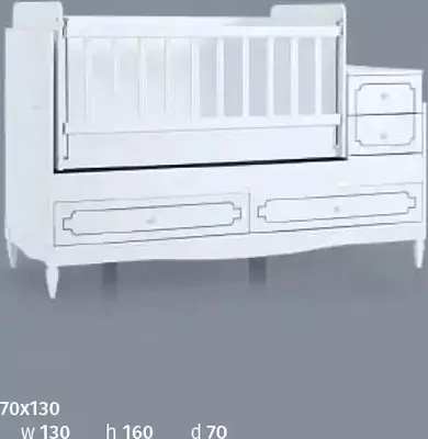 Immagine prodotto di Lettino per neonati Letto per bambini Letto per bambini Letto in legno Bianco con ripiani