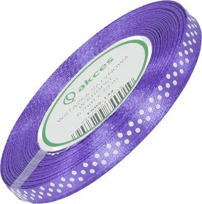 Image de RUBAN DE SATIN à pois, 6 mm - couleur bruyère 133 - 23 m - ruban décoratif