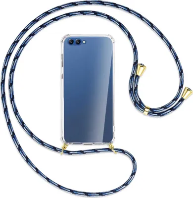 Produktbild von Handykette Backcover-Schutzhülle mit Band (Metall goldfarben) für Honor 10 - Blautöne