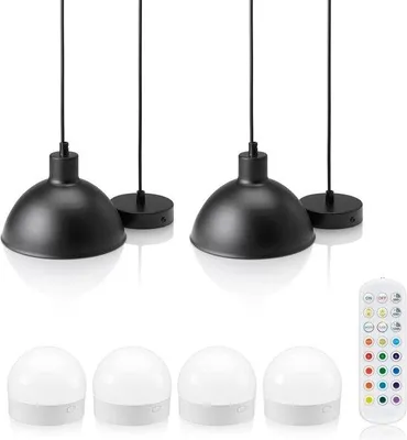 Productafbeelding van Draaibare Oplaadbare Draadloze Hanglamp met Afstandsbediening - Dimbaar & Kleurveranderend