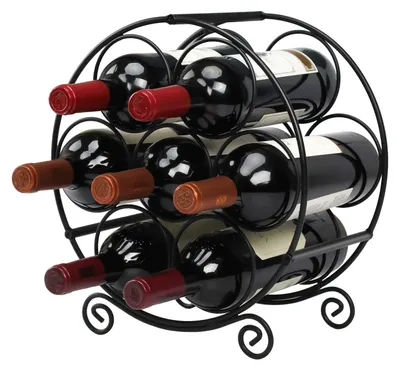 Weinregal Metall Schwarz 7 Flaschen rund platzsparend