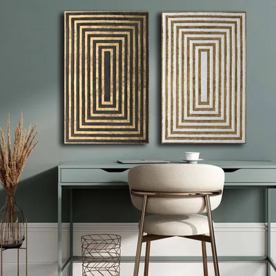 Obrázok produktu pre Wallity, 2P4570GSC-012, Dekoratívny obraz na plátne (2 ks), Viacfarebné, 100 % plátno, 95 x 70 cm
