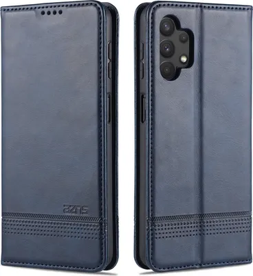 Immagine prodotto di Custodia Samsung A32 5G, Portafoglio con chiusura magnetica e supporto, Custodia Flip in pelle per Samsung Galaxy A32 5G blu