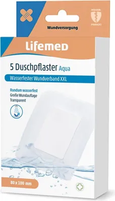 Image de Lifemed Pansement de douche "Aqua XXL" transparent 5 pièces