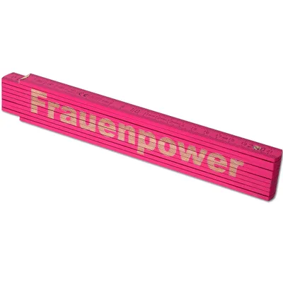 Produktbild von TE-Trend Zollstock Pink 2 Meter Maßstab Gliedermaßstab Laser Gravur Spruch Vatertag Muttertag Mama Geburtstag Frauenpower