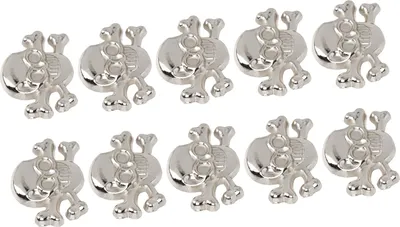 Produktbild von 50 Sets Totenkopf-Nieten Metall, Ledernieten Ledernieten Stilvolle Galvanisierte Leder-Ziernieten fr Kleidung (Silber)