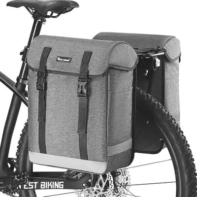 Produktbild von Famanu Fahrradtasche 33L für Gepäckträger - Wasserdicht mit Reflektierenden Streifen