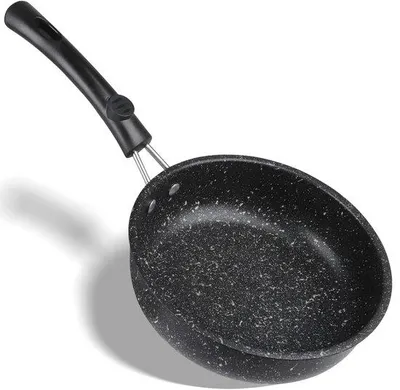 Produktbild von Ibenzoa® Antihaft-Mini-Pfanne 16 cm, schwarz – Aluminium, induktionsgeeignet, hitzebeständiger Griff