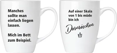 Zdjęcie produktu dla Zestaw kubków ceramicznych BRUBAKER "Śpiąca Królewna" - kartka z życzeniami i pudełko upominkowe