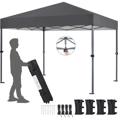 Produktbild von Yaheetech 3x3m Pop Up Pavillon Faltpavillon Wasserdicht Partyzelt Gartenpavillon UV-Schutz 50+ Faltzelt inkl. 8 Bodennägel&4 Sandsäcke&1 Tragetasche