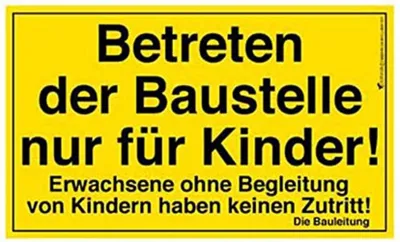 Produktbild von Kids at Work Baustellenschild XXL 50x30 cm - Spielzeug Verkehrsschild