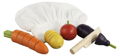 Image de Primi Passi - Houten Snijgroente Set met Koksmuts