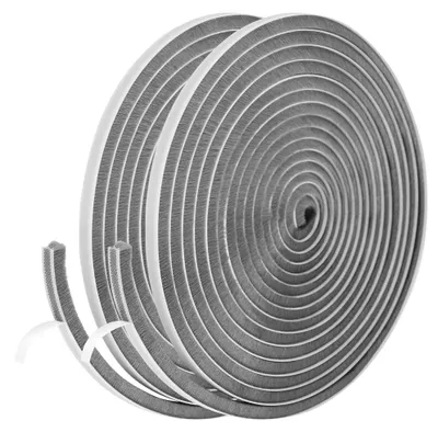 Image de Joint d'étanchéité à brosse autocollant - 12 m - 9 x 9 mm - Noir