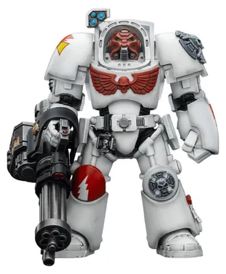 Produktbild von Joy Toy (CN) JT03202 - Warhammer 40,000 Actionfigur White Scars Terminator 3 with Power Fist and Assault Cannon 14 cm -