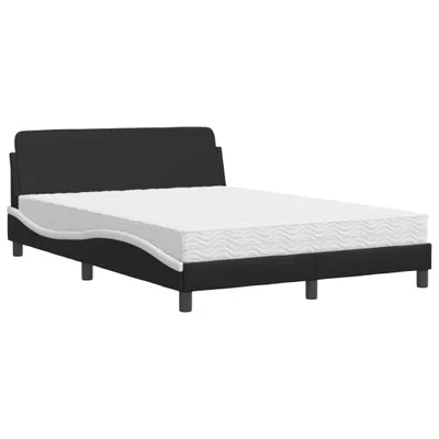 Immagine prodotto di Letto con Materasso Dover Nero e Bianco 140x190 cm in Pelle finta