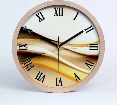 Produktbild von Holzuhr 25fi cm wanduhr - schwarze Spitzen - abstrakcyjneale
