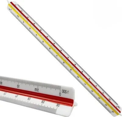 Produktbild von Dreiecklineal | Professioneller Maßstab 1:100 1:200 1:250 1:300 1:400 1:500 | Für Architekten und Studenten.