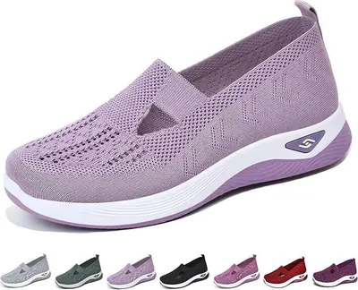 Produktbild von Leichte, bequeme und rutschfeste Memory-Schaum-Loafer für Frauen: Mesh-Spazierschuhe, leicht anzuziehen. Ideal für ältere, aktive Lebensstile