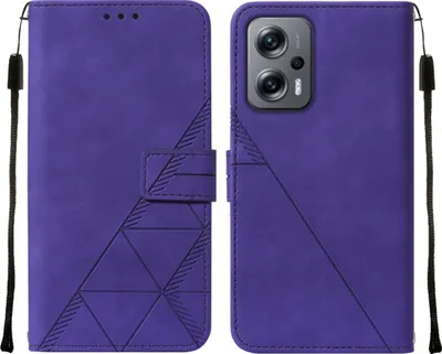 Produktbild von Xiaomi Poco X4 GT 5G Hülle, Schlank Prägung Flip Leder Kartenfächer Schutzhülle mit Ständer für Xiaomi Poco X4 GT 5G Lila