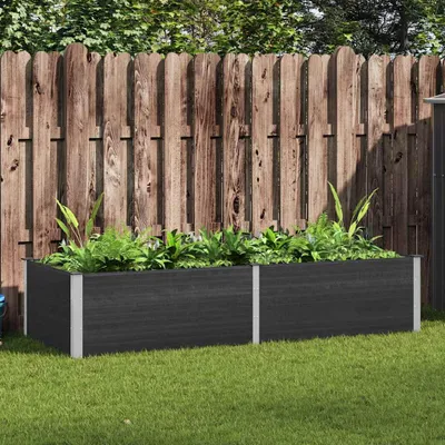 Imagen del producto de Maison Exclusive - Jardín, maceta elevada, 250 x 100 x 54 cm, material compuesto de madera (WPC), color gris