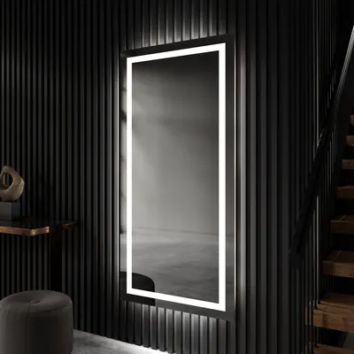 Produktbild von Artforma Badspiegel 100x200 cm - mit LED Beleuchtung - LED Farbe Kaltweiß 7000K - Individuell Nach Maß - Beleuchtet Wandspiegel Lichtspiegel Badezimmerspiegel | PIO015