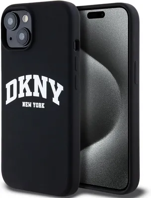 Obrázek produktu pro Etui Dkny Liquid Silicone White Printed Logo Magsafe Na Iphone 14 / 15 / 13 - Czarne