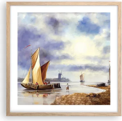 Produktbild von Gerahmtes Poster - Rahmen in heller Eiche - Fischer Schiff Fan - 50x50 cm - Wand Bild - Wanddeko - Wandbilder - Wandposter - Bilderrahmen - Bilder - Kunstdruck - Wandbild - P2NAC50x50-4318