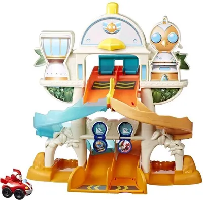 Produktbild von Hasbro Top Wing Turbo-Piste Spielset, enthält Sprungrampe und Starter für zwei Top Wing Flitzer, Spielzeug für Kinder von 3 bis 5 Jahren