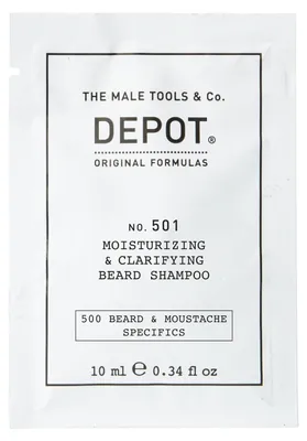 Produktbild von Depot 500 Beard & Mustache Specifics No. 501 Provitamin B5 Bartshampoo Feuchtigkeitsspendend und klärend 10 ml