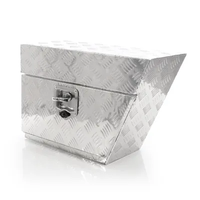 Zdjęcie produktu dla XPOtool aluminiowa skrzynka podłogowa prawa 60x25x40cm skrzynka z dyszlem do 50 litrów skrzynka do przechowywania z 2 kluczami