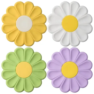 4er Set Silikon-Untersetzer, hitzebeständig, Antirutsch, Ø 17 cm