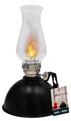Petroleumlampe aus Glas, 20 cm, mit verstellbarer Flamme, Campinglaterne