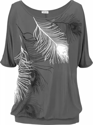 Produktbild von LASCANA Strandshirt grau-bedruckt Größe 32/34