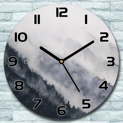 Produktbild von Wanduhr aus Glas Rund fi 30 Landschaft Malerei Quarz Deko Schlafzimmer Büro