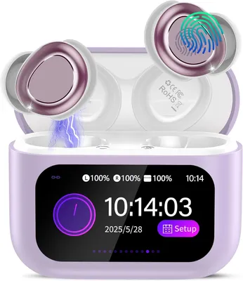 Produktbild von Bluetooth 5.4 In-Ear Schlafkopfhörer mit Touchscreen, 48h Akku, HiFi Sound, 5 EQ Modi, ENC Noise Cancelling, Mini Ohrhörer für Seitenschläfer