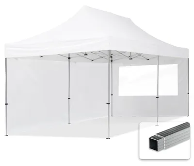 Produktbild von TOOLPORT 3x6m Aluminium Faltpavillon, inkl. 2 Seitenteile, weiß