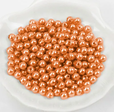 Image de Perles de cire env. 100 pièces, 8mm, orange clair