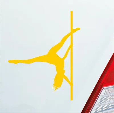 Produktbild von Auto Aufkleber Sexy Girl Tanzen Poledance Strip GoGo Pin Up 12x9 cm Gelb Sticker Heckscheibenaufkleber