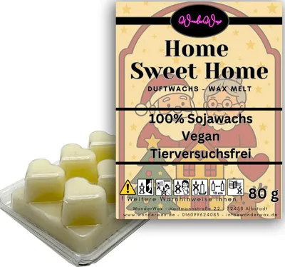 Produktbild von WonderWax Duftwachs Weihnachten Wax Melts für Duftlampe, 6 Herzen Duftmelt Wachsmelt Sojawachs Duftwachs Würfel für Raumdüfte, Wachs Duftöl Winter Indoor Schmelzen für Aromalampe Home Sweet Home