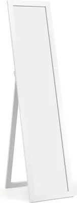 Produktbild von COSTWAY 2 IN 1 Ganzkörperspiegel, Standspiegel mit Holzrahmen, Ankleidespiegel 37 x 155cm, Garderobenspiegel für Schlafzimmer, Wohnzimmer und Eingangsbereich Weiß