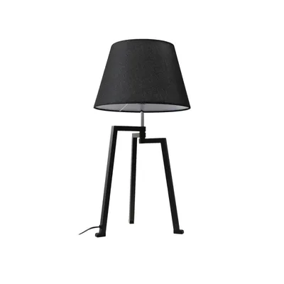 Produktbild von Lucande Tischleuchte Amona, schwarz, Textil, 69 cm, Dreibein